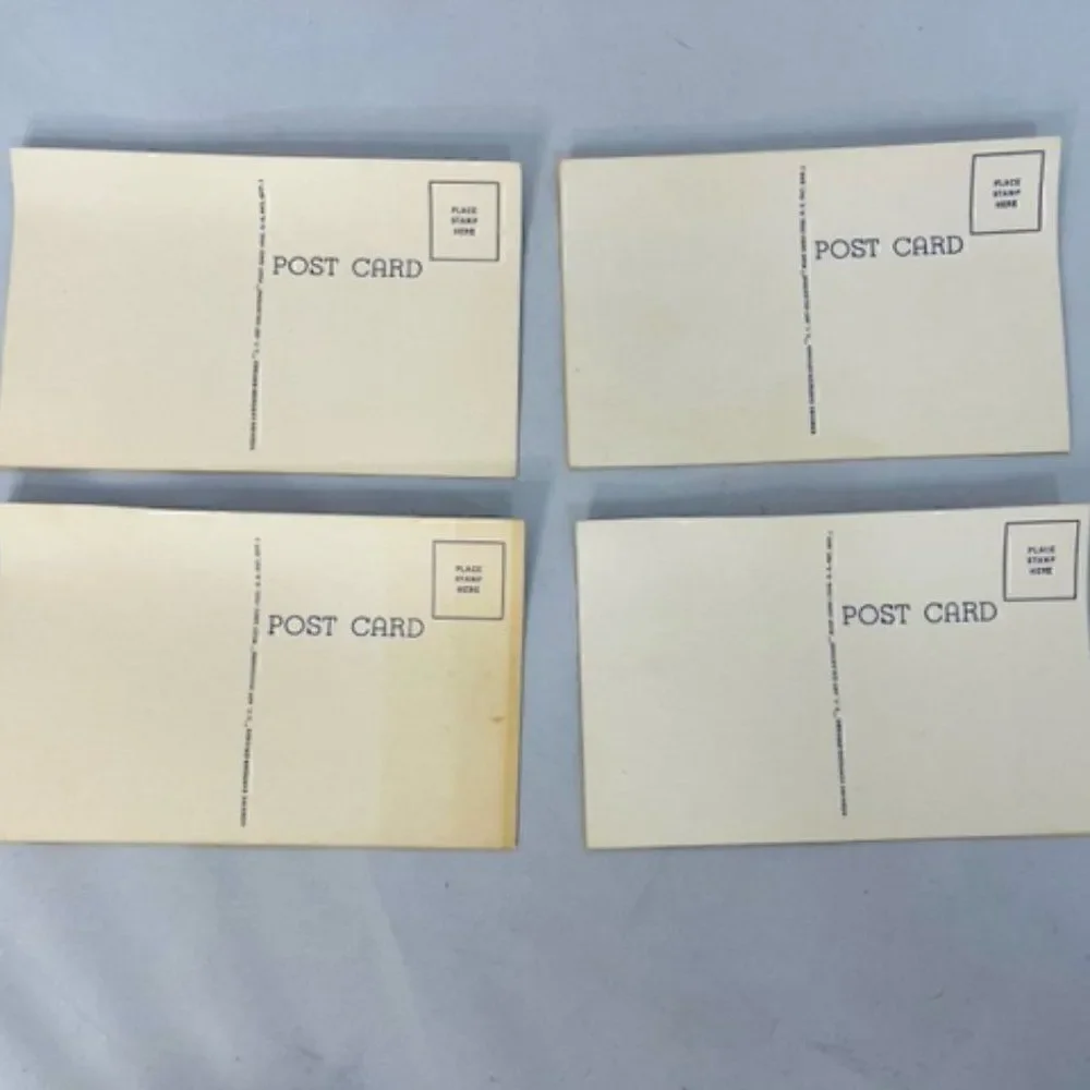 4 Vintage Comedy Postcard   The Informer Trailer Camp Home LINEN UNPOSTED TEICH